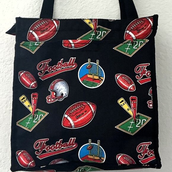 FOOTBALL SPORTS THEMED TOTE GREAT CONDTION - Picture 9 of 16